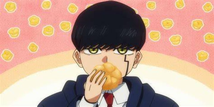 Mash eating a cream puff in Mashle Magic and Muscles