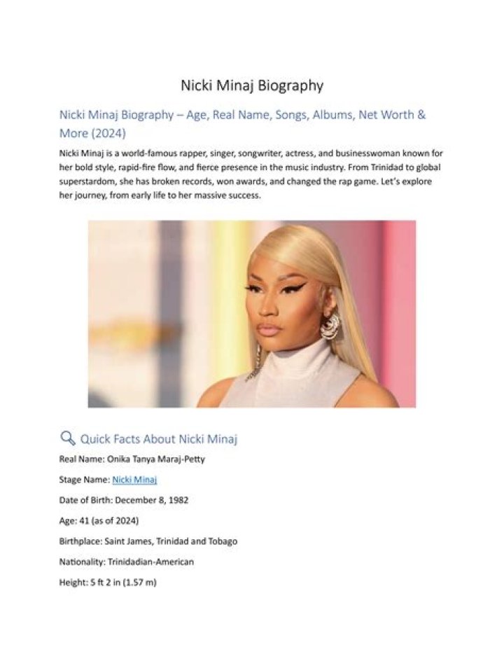Nicki Minaj Biography